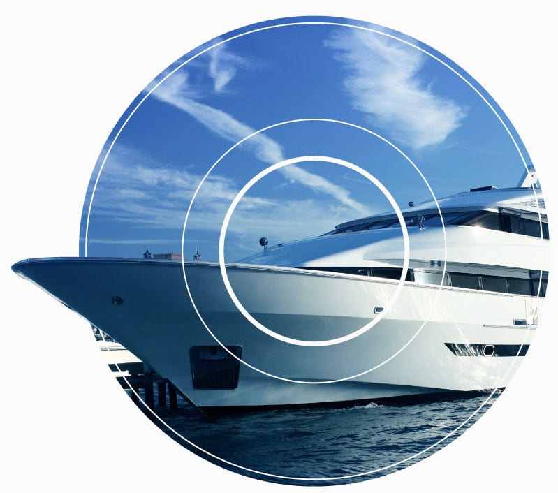 Luxury yacht on the water after successfully testing their marine fuel using the Conidia Bioscience testing kit